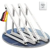 Rhein Beleuchtung Solarmodul Verstellbare Solarmodul-Halterung – 114 cm oder 118 cm, 0 W, Korrosionsbeständige Aluminiumlegierung, (Set, 4-St), 0–90° Neigungswinkel, Aluminiumlegierung, für Module bis 115 cm