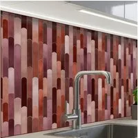 KitchenYeah Küchenrückwand Muster selbstklebend (keine Folie) Rechteckig - Kacheln - Rot - Kupfer, (1-tlg), Spritzschutz, Küche, Rückwand, Küchenwand, Küchenfront, 30x20 cm