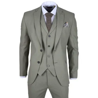 Herren Sage Tailor Fit 3-teiliges Leinen Sommer Hochzeitsanzug