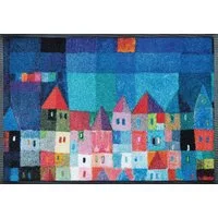 wash+dry by Kleen-Tex Fußmatte Colourful Houses, rechteckig, Höhe: 7 mm, Schmutzfangmatte, rutschhemmend, In- und Outdoor geeignet, waschbar