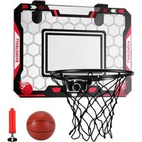 BlingBin Basketballkorb Indoor Kinder Basketball Set für Zimmer, mit Bällen und Luftpumpe (1er Set, 1-St., Mini-Basketballkorb 40 x 30 cm mit faltbarem Eisenring), Für Schlafzimmer/Büro/Außen/Pool, Basketball Spielzeug Geschenke