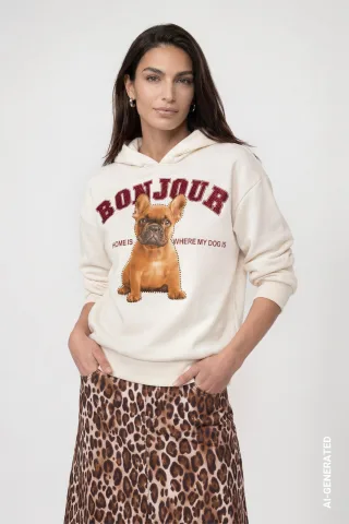 monari - Sweatshirt mit Kapuze antique white - Gr. - 38