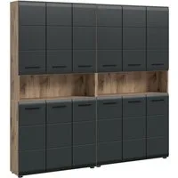welltime Badezimmer-Set, (Set, 2-St., 2x Mehrzweckschrank), Bad-Kombination, Bad-Möbel, Badezimmer, Kombination, Kombi