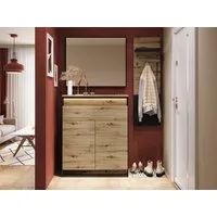 Compleo Garderoben-Set Loft Set LIMA, (Kommode, Kleiderbügel, Spiegel), Modern set für den Flur