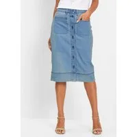 bonprix Jeansrock schmale Passform, mit Knopfleiste