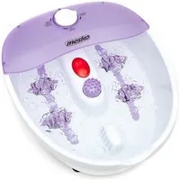 Mesko Fußmassagegerät MS 2152 Fußbad mit Massagefunktion, elektrisch mit Sprudelmassage, Vibrationsmassage, Infrarot, 4 Massagerollen, Spritzschutz, Lila/Weiß