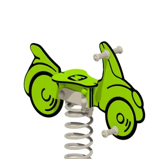 Federwippe Spielplatz PRO Cabrio Buggey - Robuste wetterfeste Wippe aus recyceltem HDPE für öffentliche Anlagen & Kindergarten sicher - Wickey