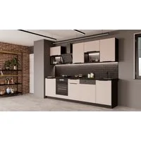 Küchen-Preisbombe Küchenzeile ARONA BASIC LOFT 280 cm Küchenblock Küche Einbauküche Kaschmir Schwarz
