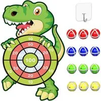 FELIXLEO Spielfigur Dinosaurier Spielzeug 76cm Dartscheibe Klett Bälle Wurfspiel Kinder, (1-tlg)
