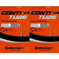 CONTINENTAL Fahrradschlauch 2x Continental Tour 28 All 28 Zoll SV (32/47-622) (32/42-630/635) SV42, 1,50, 1 3/8 x 1 1/2, 1,30, 1 1/2, 1,40, 1 3/8, 1,60, 1 1/4, 1,25, 1,35, (2-St)