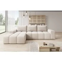 PROMETO Möbel Ecksofa Cento Couch L-Form,Sofa Links/Rechts Teddy-Bouclé, Web oder Cord-Stoff