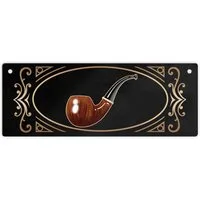 speecheese Metallschild Raucherbereich Metallschild mit Pfeife in Retrooptik