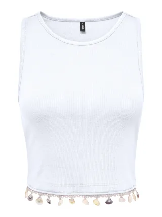 ONLY - ONLSHELLY S/L TOP JRS Bright White - Gr. - S