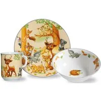 Ritzenhoff & Breker Kindergeschirr-Set Waldtiere (3-tlg), 1 Personen, Porzellan, in dekorativer Geschenkverpackung
