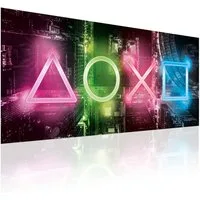 Goods+Gadgets Poster GOODS+GADGETS Buntes Gamer Poster – Spielkonsole Wandbild 100x45 cm, Geometrische Formen (Wandbild Kunstdruck 100 x 45 cm), Wand-Dekorationen