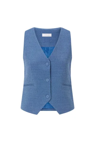 Rich & Royal - Blue Melange Vest midnight blue - Gr. - 36