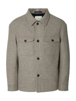 Selected - Wollblend Jacke - Slhmitch braun - Gr. - XL