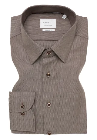 ETERNA - Dynamic Cotton Dobbydesign Langarm dunkelbraun - Gr. - 39/Langarm - 65cm