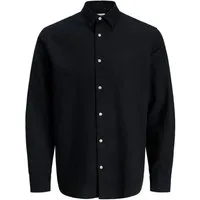 Jack & Jones PlusSize Langarmhemd JJEBREEZE LINEN BLEND SHIRT L/S SN PLS mit auffälliger Knopfleiste