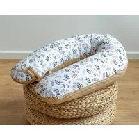 Loolay Seitenschläferkissen WAFFELPIQUE Blumen Schwangerschaftskissen Schlafen Kissen Stillkissen, M/ L oder L/ XL KISSEN + Bezug / 6 MUSTER Auswahl: Waffelstoff Waffelpique/ Türkis BLUMENWIESE Braun, Blau, Rosa, Gelb, Weiß, 170 o.190 cm Kissen. PREM
