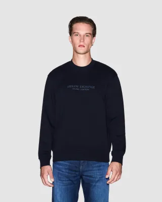 Rundhals-Sweatshirt in Dunkelblau