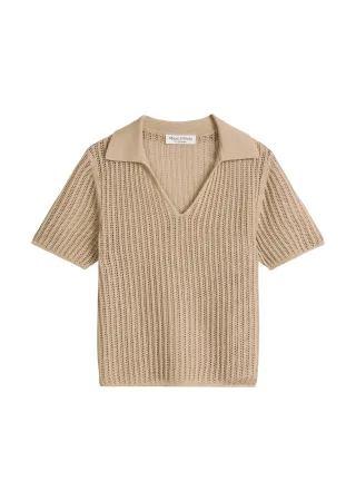 Marc OPolo Casual - Ajour-Strickpolo regular sandpaper - Gr. - XS