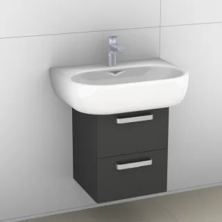 Artiqua 413 Waschtischunterschrank für 4U 223460 Anthrazit Hochglanz, 413-WU2L-K17-7015-51 413-WU2L-K17-7015-51
