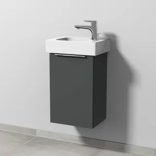 Sanipa 3way Waschtischunterbau zu Geberit iCon Waschtisch mit 1 Tür, Anthrazit-Matt UM65722