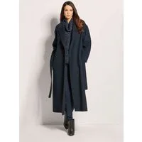MADELEINE Kurzmantel Moderner Wintermantel mit Reverskragen Double-Face-Mantel mit eingearbeiteten Taschen, Bindeband und Langarm