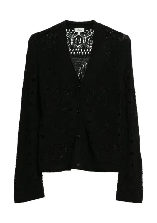 s.Oliver Red Label - Ajour-Strickjacke schwarz - Gr. - 36