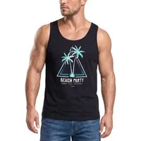 Neverless Tanktop Herren Tank-Top Sommer-Shirt Palmen Beach Party Party-Shirt mit Print