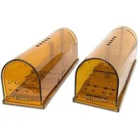 VOSSBACH Lebendfalle Lebend Mausefalle Maus Köderfalle Extra Groß Nager Mäuse Falle, 18 x 6,5 x 7 cm