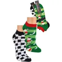 Wowerat Sneakersocken 2 Paar Fun Sneakersocken, Fußball Motiv, Sneaker Spaß Socken