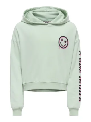 KIDS ONLY - KOGSMILE LIFE L/S HOOD UB SWT NOOS Aqua Foam - Gr. - 164