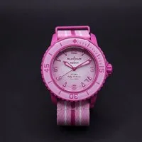 Swatch Automatikuhr Blaincpain x Swatch Fifty Fathoms Pink Ocean SO35P400