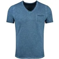 Key Largo T-Shirt Soda vintage Look uni Basic T00619 V-Ausschnitt unifarben kurzarm slim fit