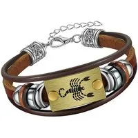 Firetti Armband Schmuck Geschenk Armschmuck Armkette Edelstein Sternzeichen, Made in Germany - mit Hämatit - mit Holzimitat