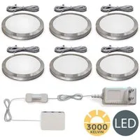 B.K.Licht LED Unterbauleuchte 6er Set LED Schrankleuchten 6x 1,8W 6x 170lm - BKL1187, LED fest integriert, 3.000K LED Küchenlampen Vitrinenbeleuchtung Kippschalter