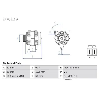 Bosch Lichtmaschine 110A Nissan Rogue Teana X-Trail