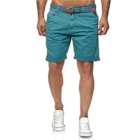 Indicode Shorts Herren kurze Hose mit Gürtel - Conor - Aus Baumwolle - Regular Fit Freizeithose - Sportlich eleganter Look - Bequemes Stretch Material