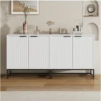 Flieks Sideboard (160x40x80,5 cm, 2 St), 2er Set Schrank Kommode mit 2 Türen Anrichte Wohnzimmer