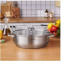 Karaca Kasserolle Karaca Elite Edelstahl-Kasserolle Flach 30 cm 6,0 L