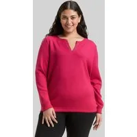 TOM TAILOR PLUS Sweatshirt Strick & Sweatshirts Plus Size - Scuba Sweatshirt mit Strasssteinen