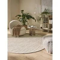 benuta Wollteppich Rocco, rund, Höhe: 5 mm, Teppich Wohnzimmer, Schlafzimmer, Esszimmer, Flur, Kunstfaser, Cozy