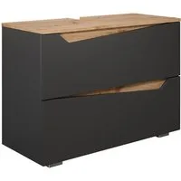 Vicco Waschbeckenunterschrank Marelle, Anthrazit/Artisan, 80 x 57.5 cm mit 2 Schubladen (1-St)