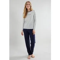 TOM TAILOR Pyjama Zaria (2 tlg) gestreiftes Oberteil, mit Rundhalsausschnitt und langem Arm