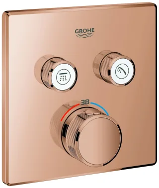 GROHE Thermostat Grohtherm SmartControl 29124 eckig FMS 2 Absperrv. warm sunset, 29124DA0 29124DA0
