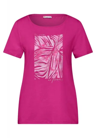 Street One - T-Shirt mit Folienprint pink - Gr. - 36