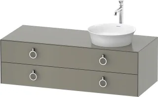 Duravit White Tulip Konsolenwaschtischunterbau wandhängend Stein Grau Seidenmatt 1300x550x408 mm - W WT4992R92920010