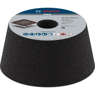 Bosch PRO Schleiftopf, konisch-Metall/Guss 90 mm, 110 mm, 55 mm - 1608600233